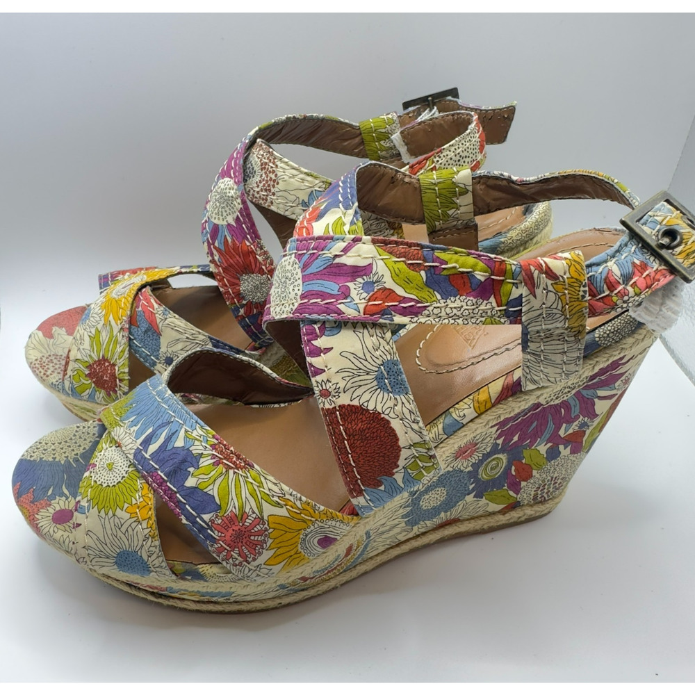 Floral Espadrille Platform Wedges Women's‎ 11 Romantic Boho Fairy Summer Cruise